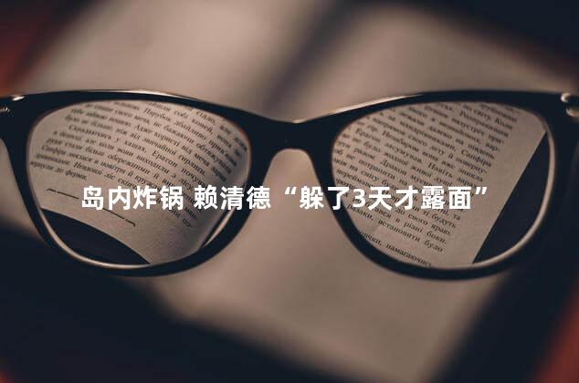 岛内炸锅 赖清德“躲了3天才露面”